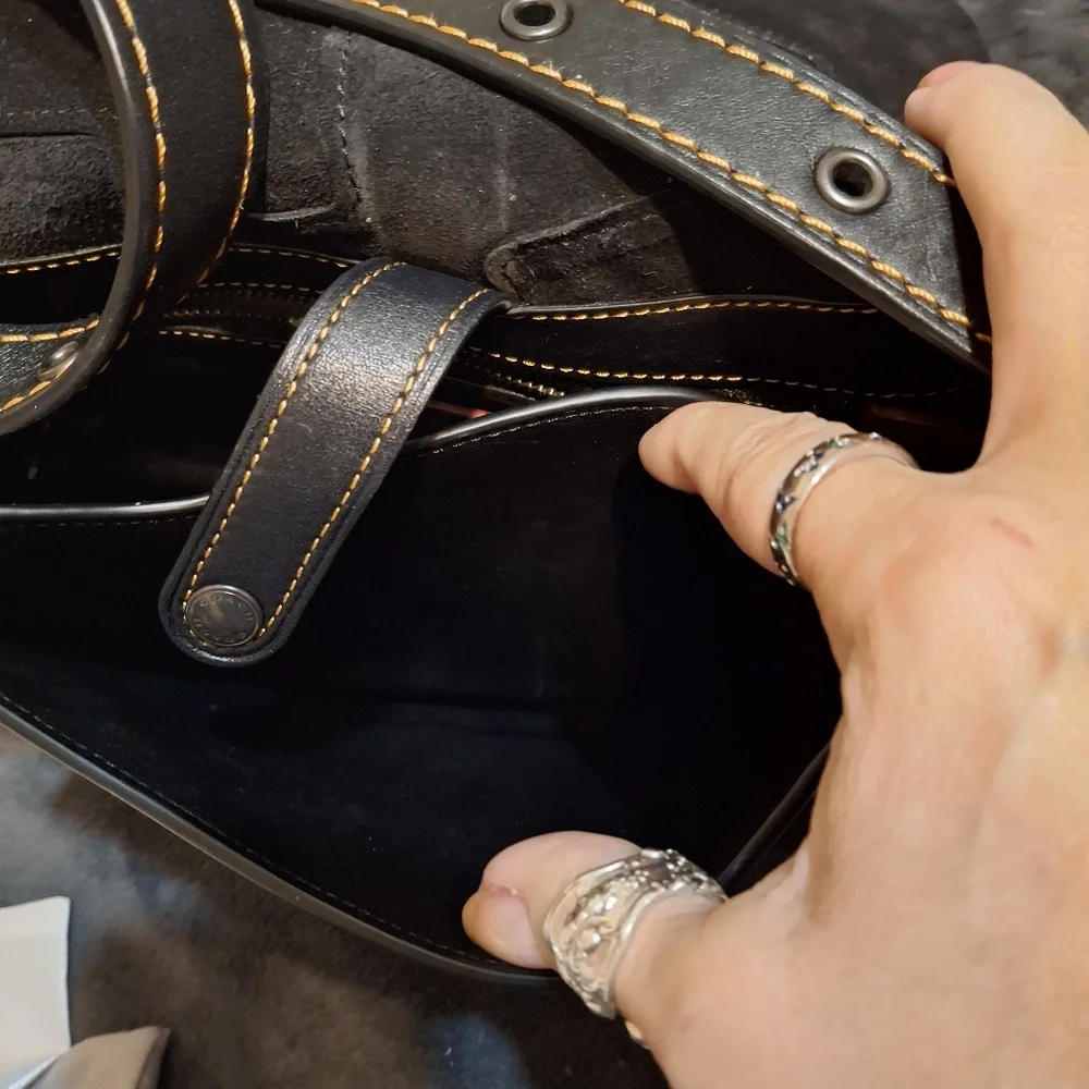 Coach Suede 23 Varsity Stripe Patchwork Crossbody Bag Shoulder Bag - Picture 15 of 17